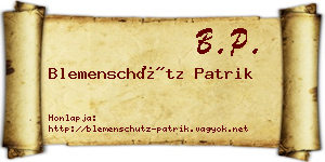 Blemenschütz Patrik névjegykártya